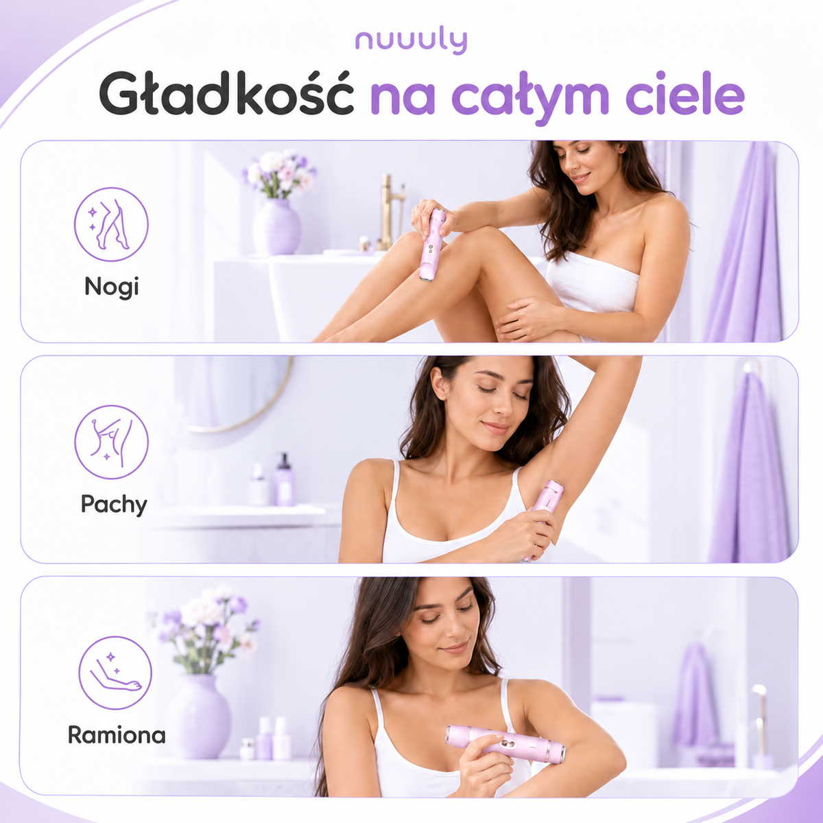 Velura – Elektryczna golarka i trymer 2 w 1 dla kobiet · Wodoodporna, bezprzewodowa