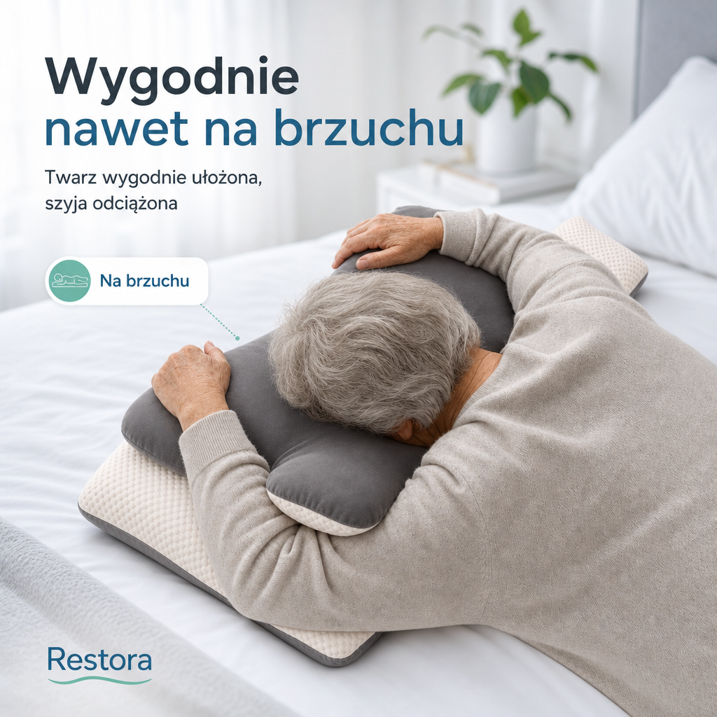 Restora – Ortopedyczna poduszka z pianki pamięciowej · Ergonomiczne podparcie karku